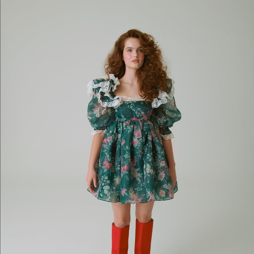 Selkie Green Gables Sugarfrill Puff Dress